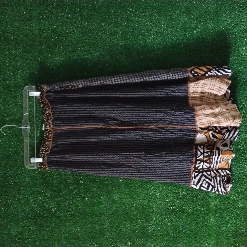 Y2k Surya Elegant Black and Brown Midi Skirt - Picture 3 of 3